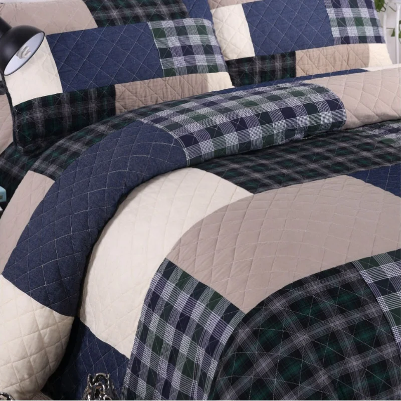 polyester summer quilt100% cotton High Quality printed handmade bedding sheets set kantha patchwork quilt bedspread