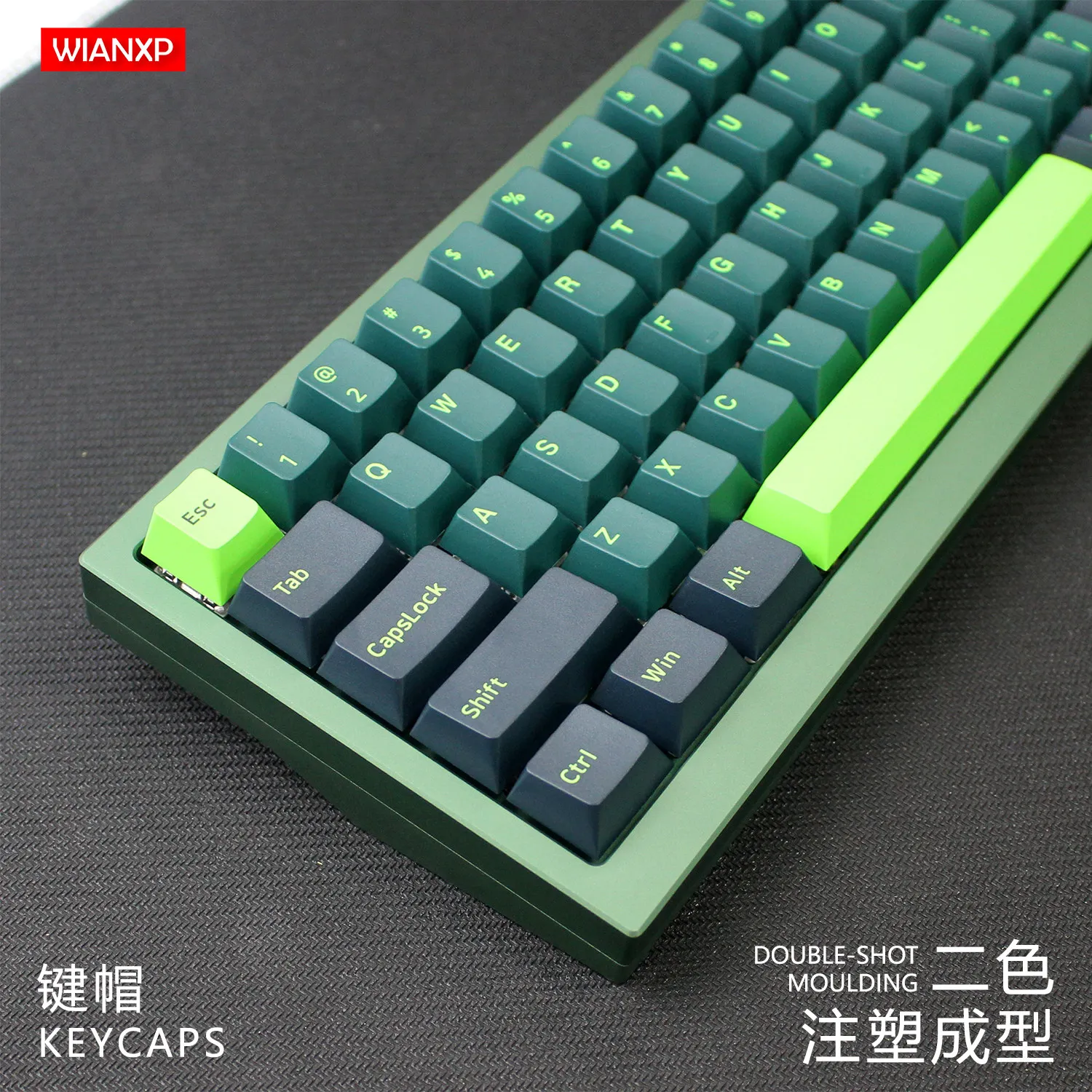 
Sound wave PBT colored doubleshot keycap set cherry profile keycap factory customized key cap reverse dyeing key cap 