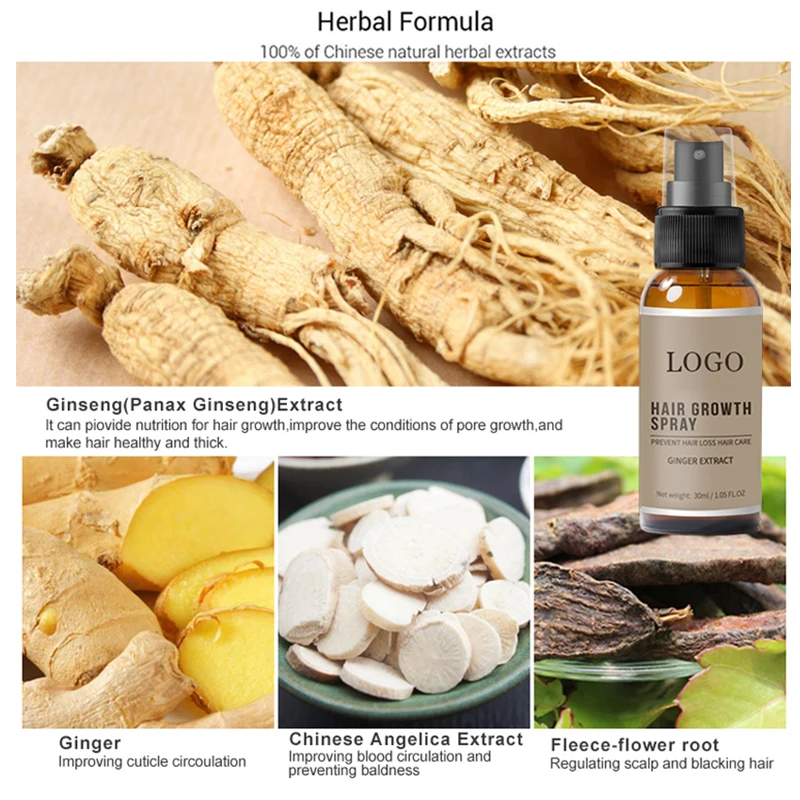 OEM New Hair Growth Spray Fast Grow Hair loss Treatment For Thinning Hair Care 30ml