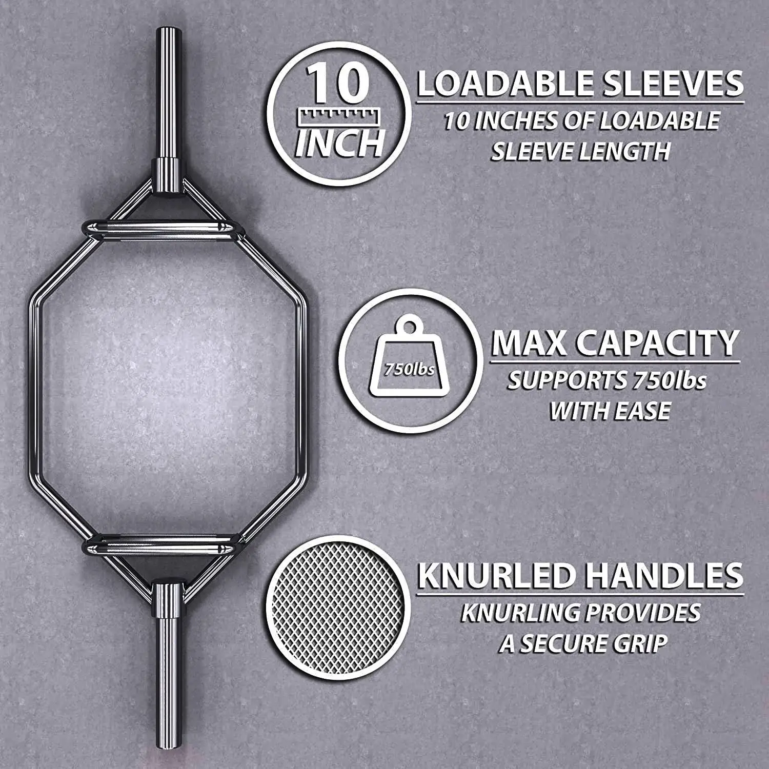 Factory Direct Custom Logo fitness gym 20kg open hex trap bar weight lifting training Hex Barbell Bar