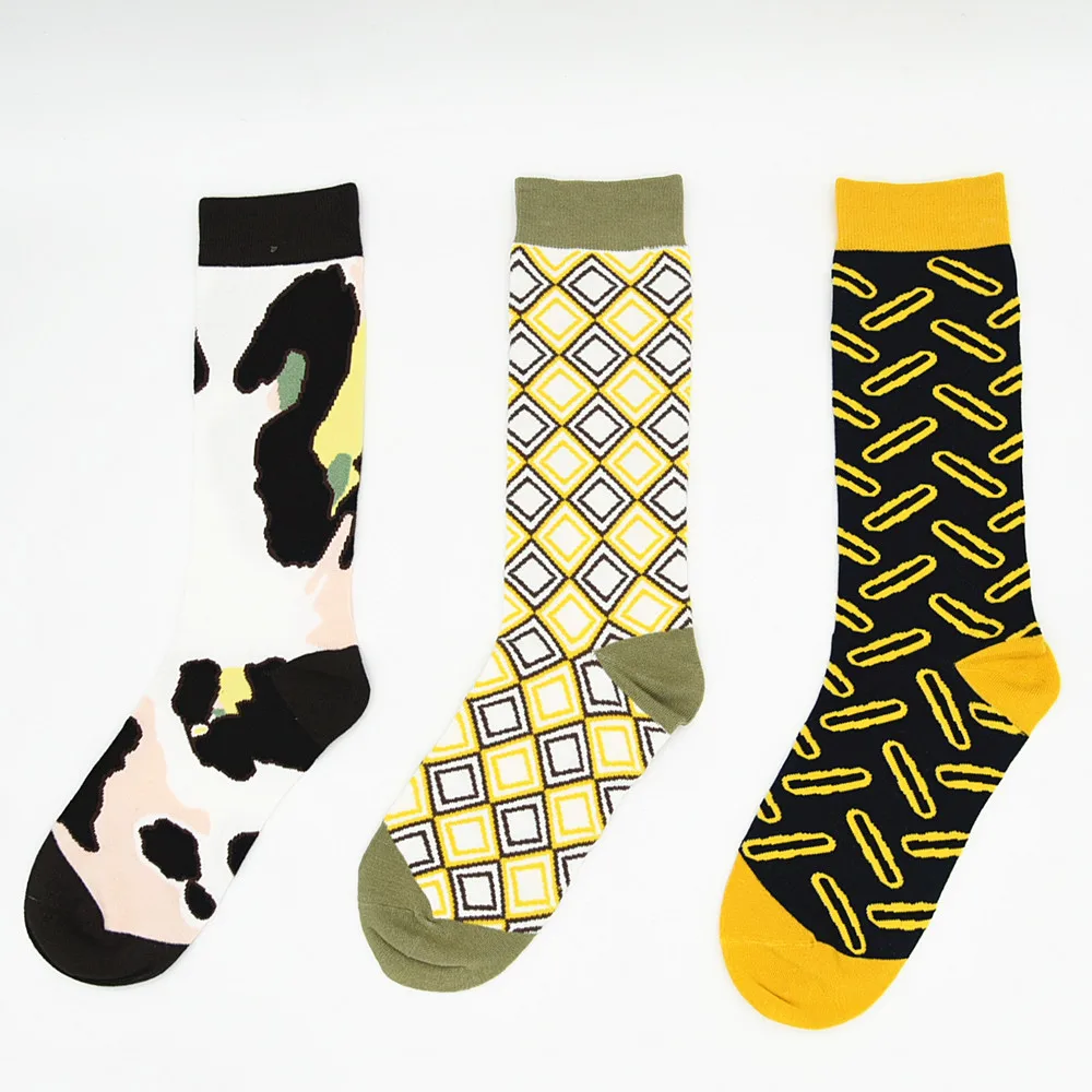 Funny  Designer 200 Needle  Recycled  100 Polyester Yarn  Argyle Bed Seamless Fashion Pastel Crew Socks Knitting  For Women