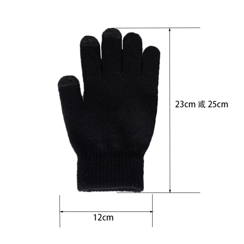 Europe and the United States plus size thickening winter riding knitted touch screen gloves warm texting elastic non-slip gloves