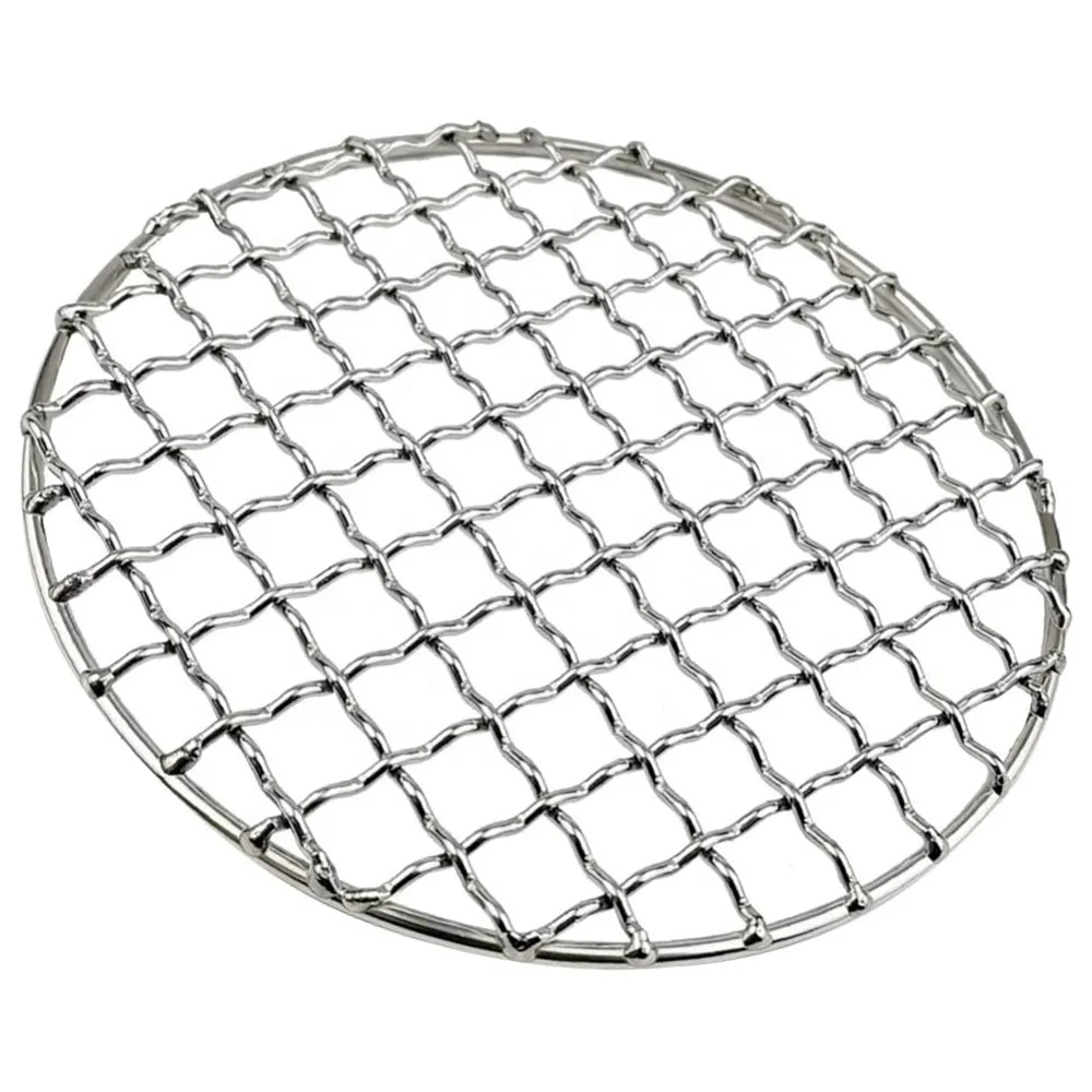 Korea Japan Portable Stainless Steel 304 round Barbecue Grill Grate Net Waterproof Metal BBQ Mesh for Cooking & Baking