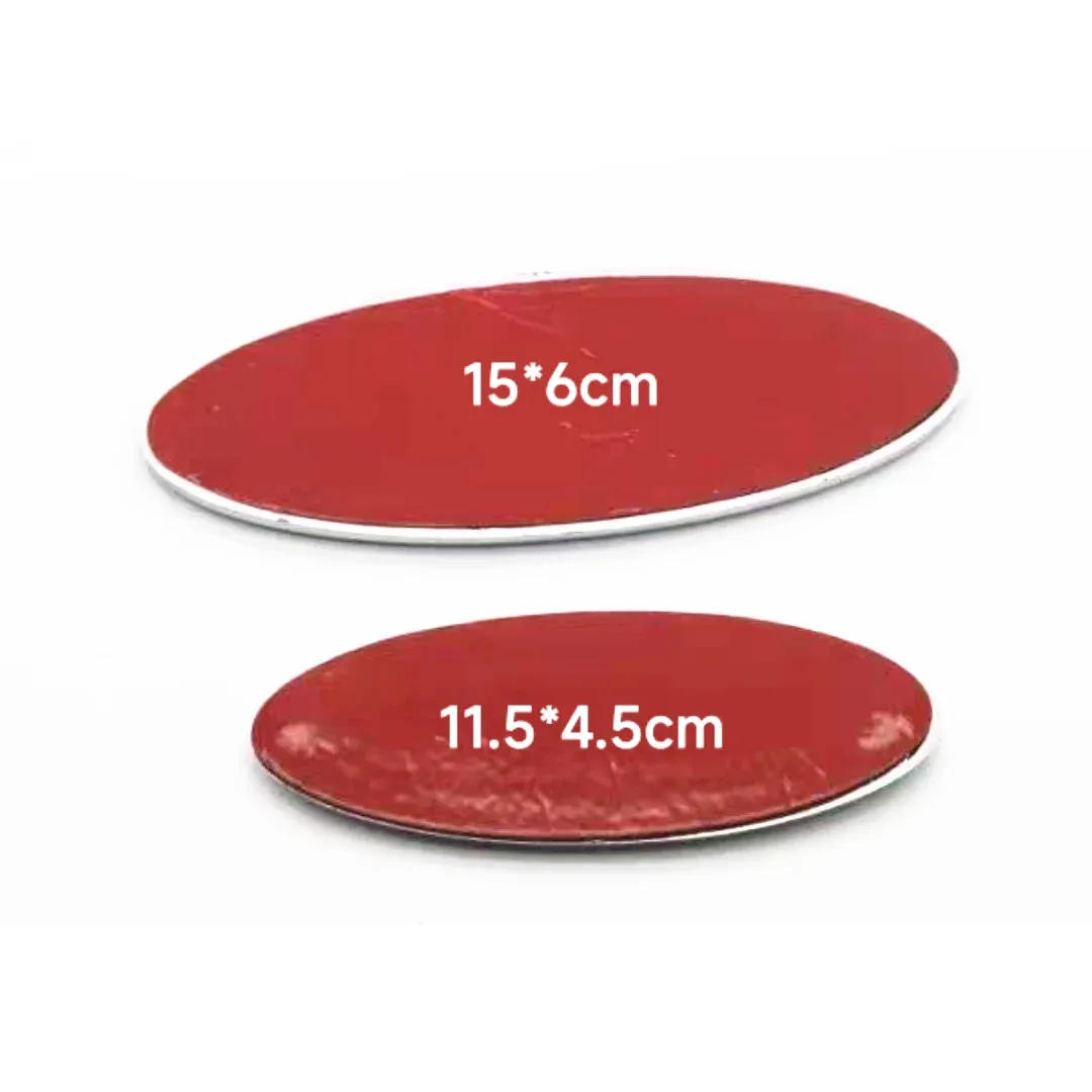 Custom Chrome Car Body Stickers Logo 150mm 115mm Oval Front Grille & Rear Tailgate Emblem
