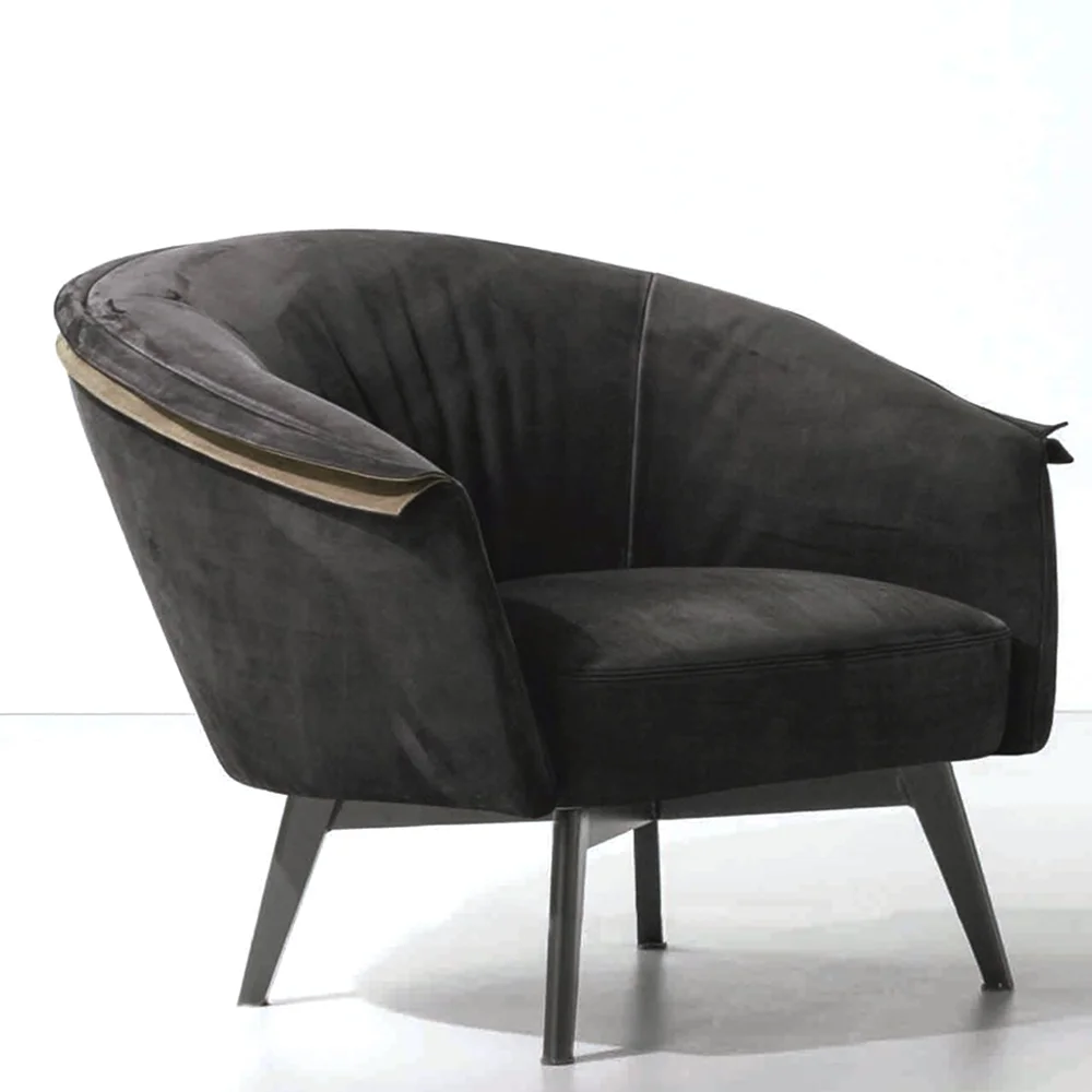 
Amazon Hot Sale Wear-resistant Black Hotel Waiting Luxury Stool Lounge Arm Chair 