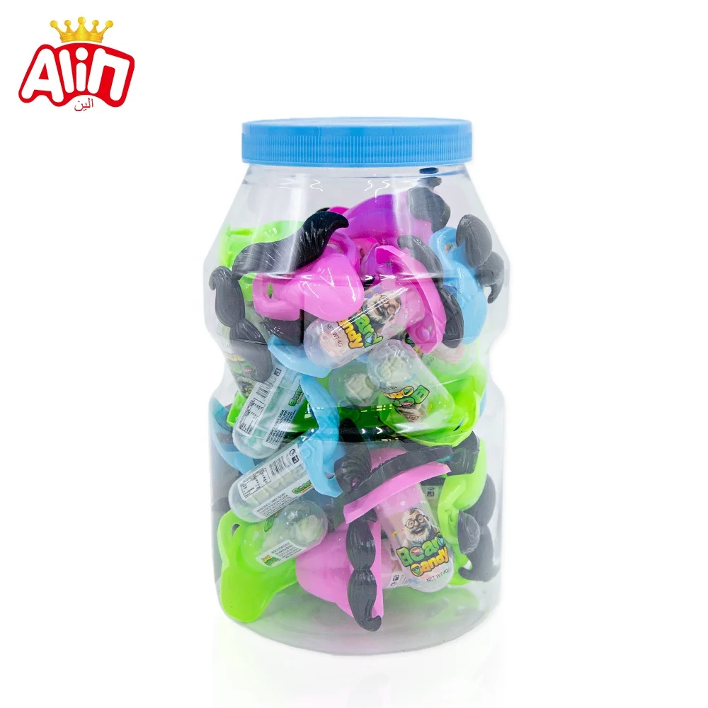 Hot Seller Candy Toy for Kids Children Toys with Sweets Bottled Beard Toy Pacifier Fruit Hard Candy