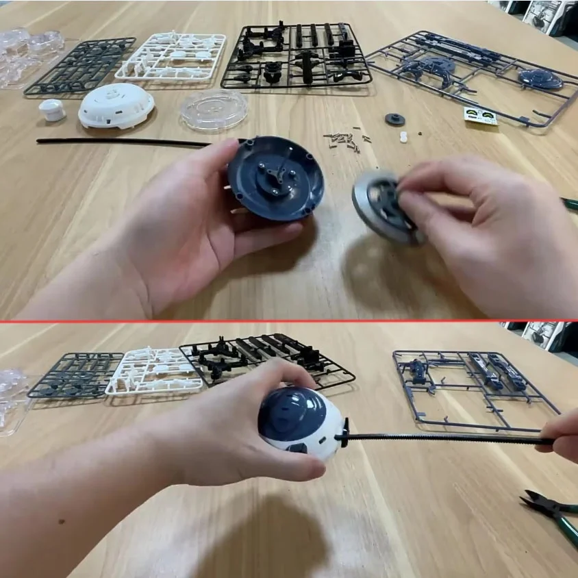 6 in 1 mechanical gyro robot kit kids diy assemble pull rod gear gyroscope robot building blocks STEAM scientific experiment set