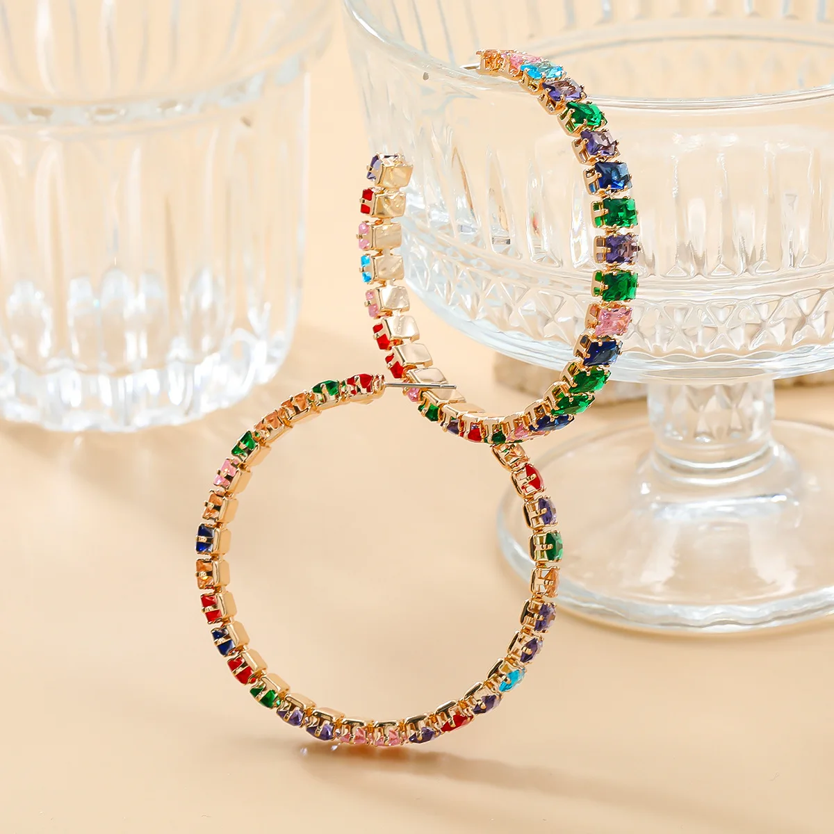 Cross-border European and n zircon earrings lady earrings bride accessories