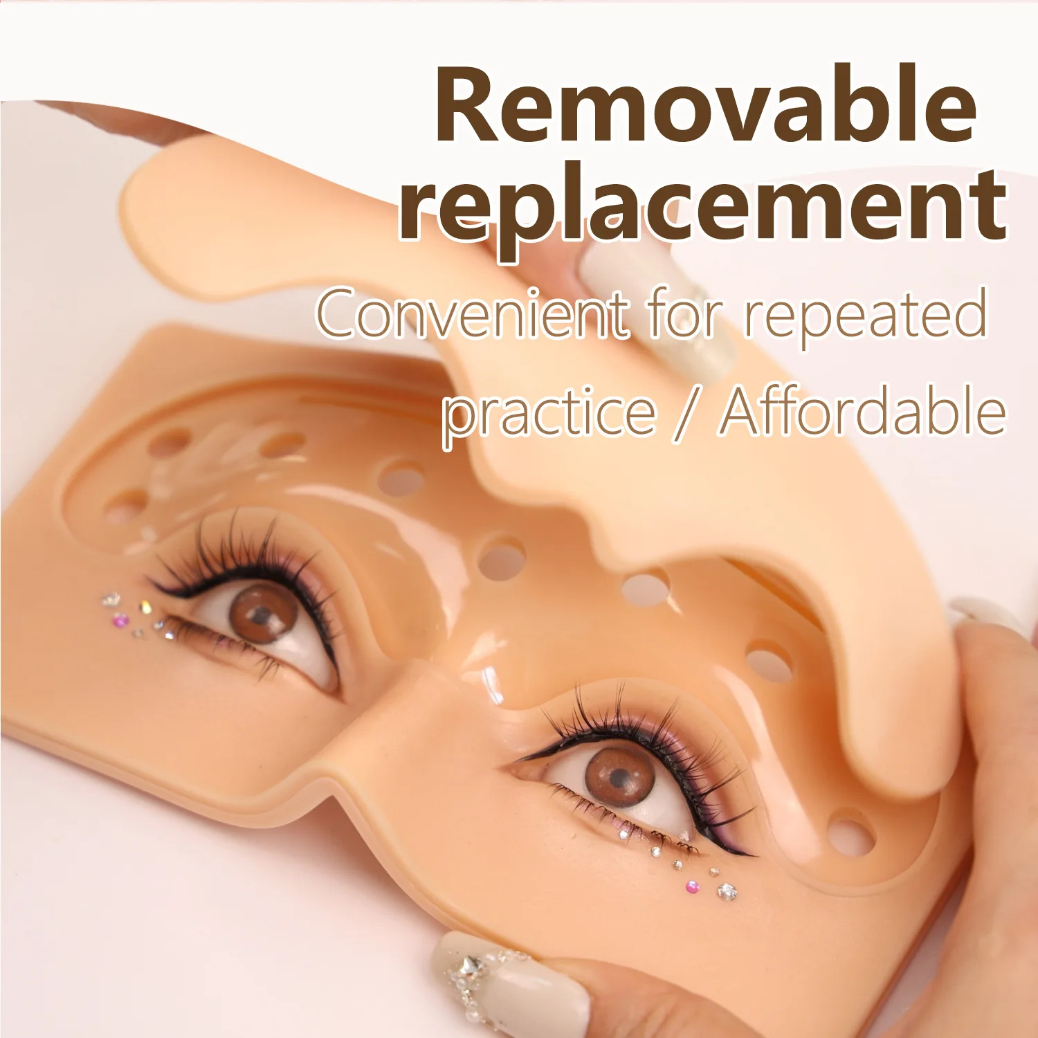 Tattoo Practice Board Semi-Permanent Tattoo Eyebrow Makeup Restore Human Skin 3D Silicone Practice Face Board