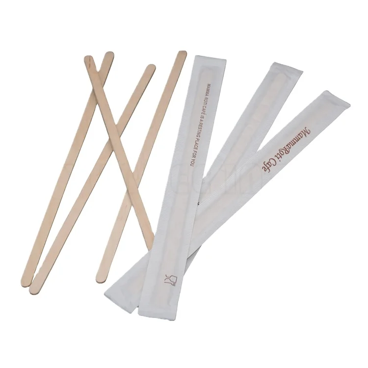 Custom Natural Eco-Friendly Wooden Coffee Stick Wooden Coffee Stirrer For Drinks Tea