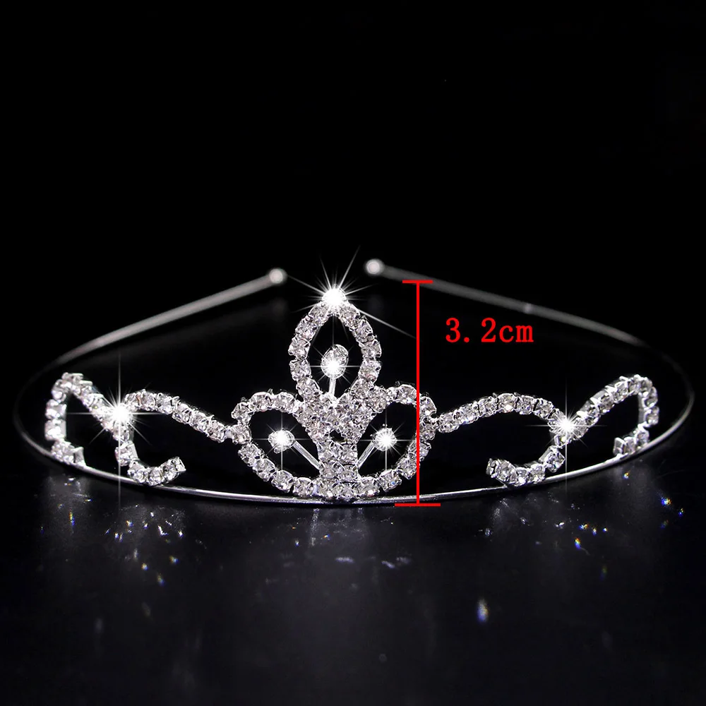 Wholesale Brass Claw Crystal Rhinestone Kids Tiara Headband Princess Elegant Girls Crown for  Bridal Wedding Prom Birthday Party
