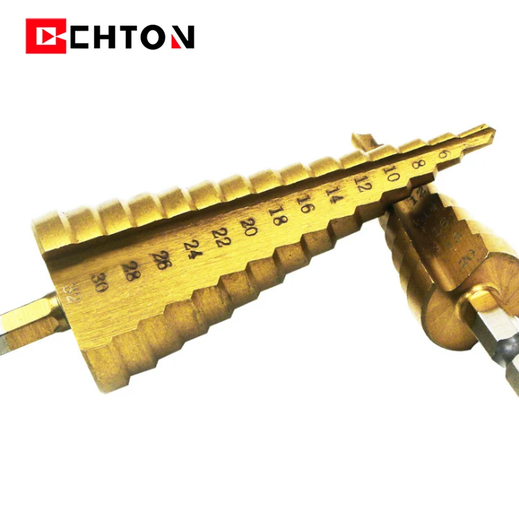 Stepped Hss Tapered Cobal Spiral Groove Step Twist Wooden Drill Bit Wood Metal Drilling