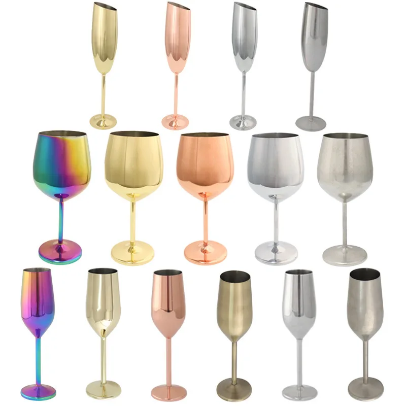 Cross-border Hot-selling High-looking Red Wine Goblets European-style Stainless Steel Popular Wholesale