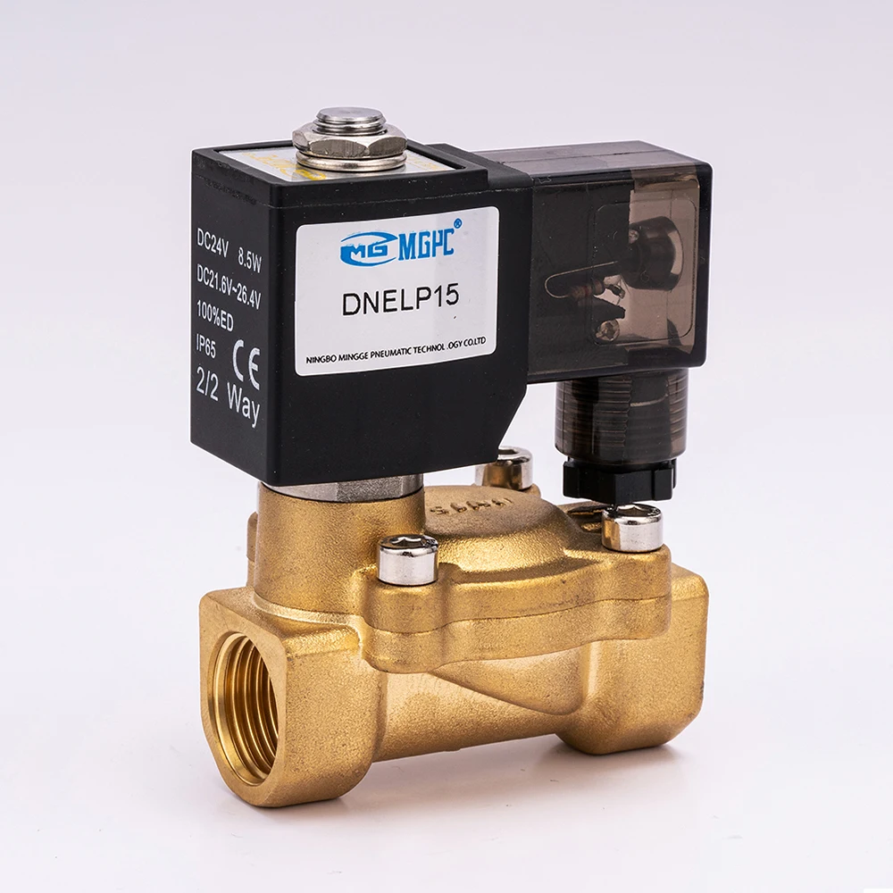 DNELP series 2/2 way Brass Solenoid Valve 16bar 12V 24V 220V Water Valve