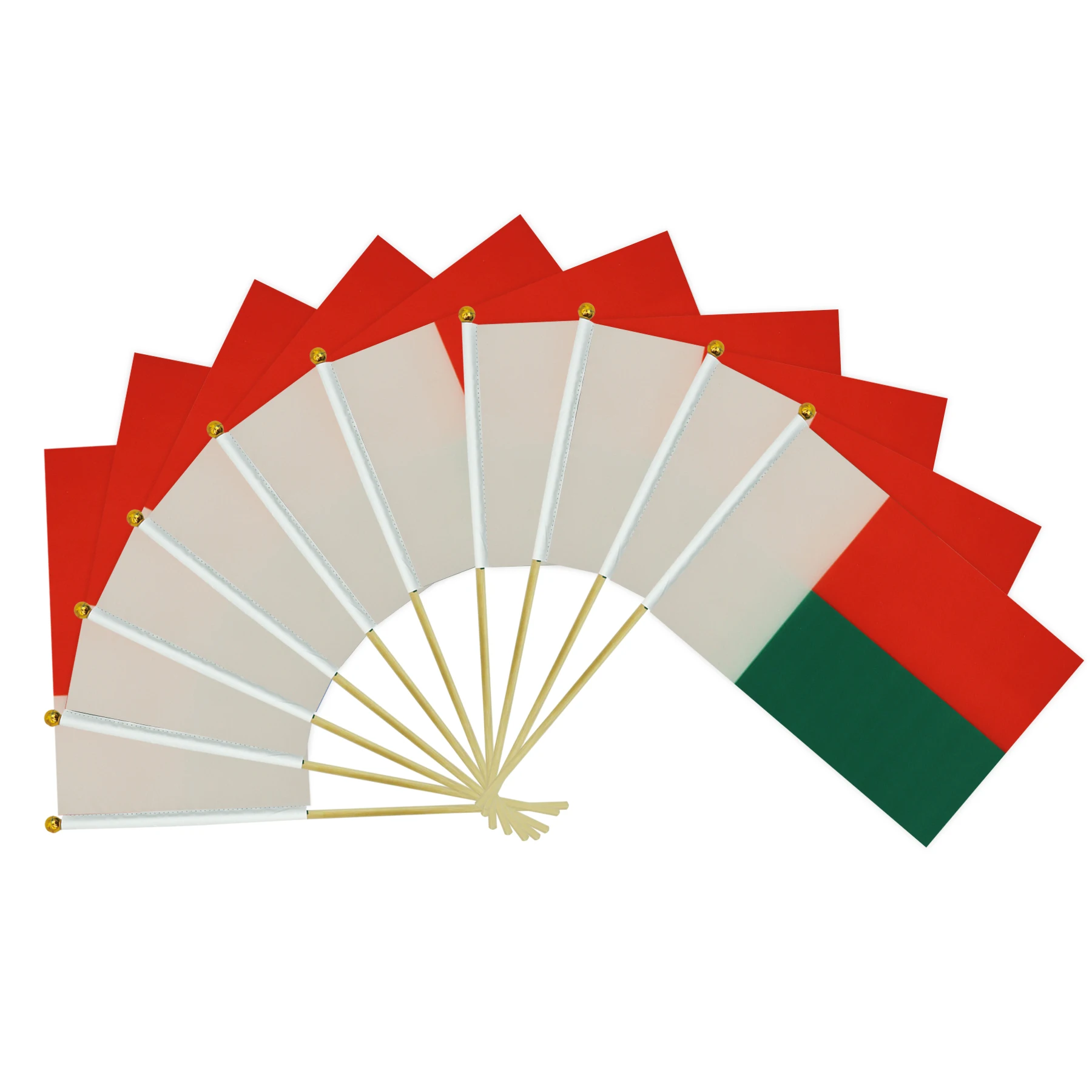 Wholesale High Quality Mini Hand Held Flag Madagascar Hand Waving Flag With Wooden Pole