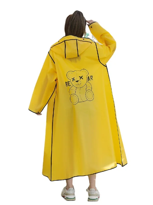 2022 new  EVA hooded adult  raincoat motorcycle long style rainwear for outdoor