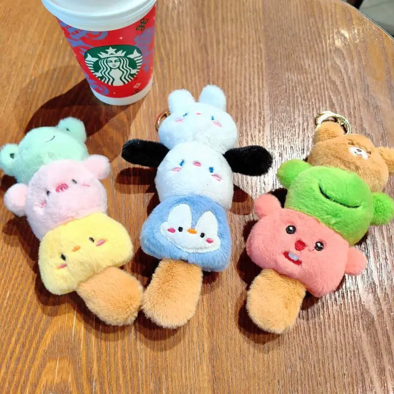 Hecion 2024 New Creative Cute Doll Jenga Keychain Plush Toy Pendant Car Key Chain Bag Pendant Small Gift