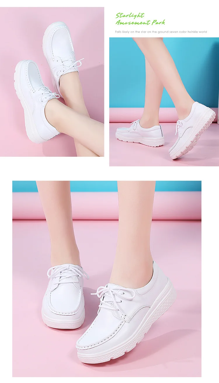 Seasons slip resistant work shoes medical nursing shoes woman comfort with shoelaces