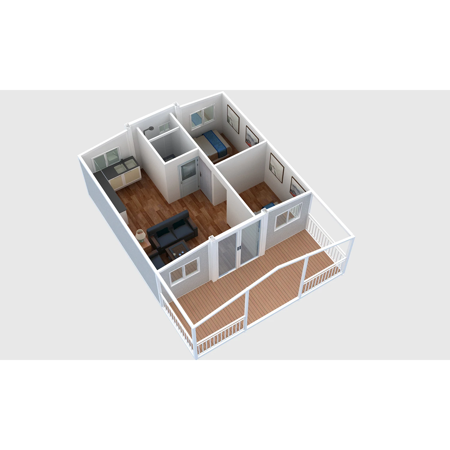 Оптовая продажа под заказ 20ft 40ft теплоизоляция и непромокаемая стальная конструкция Расширенный модульный складной контейнерный дом