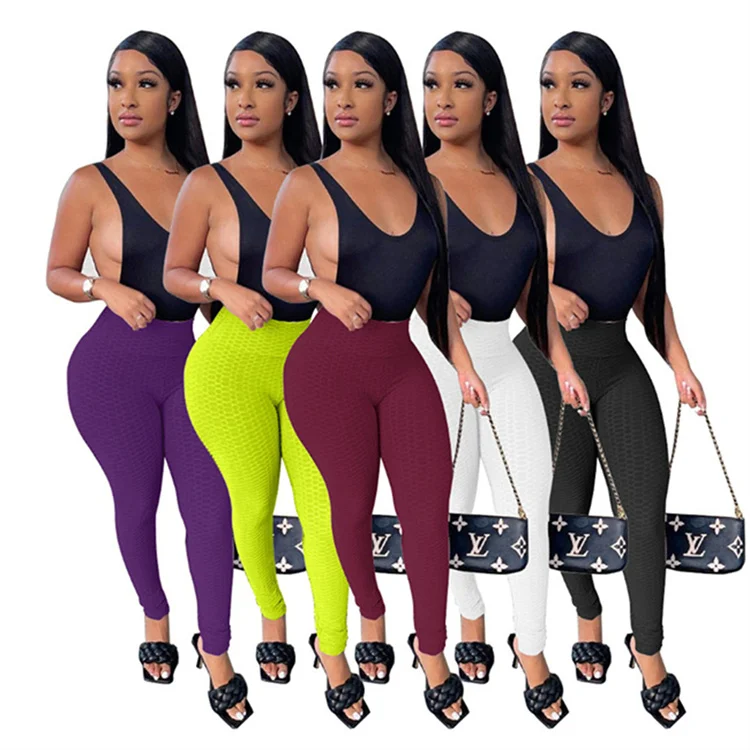 Women High Waist Gym Workout High Elastic Yoga Sports Skinny Running Leggings Fitness Pants