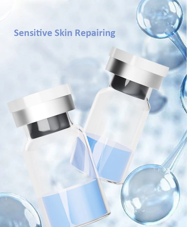 Private Label Lyophilized Powder Serum Anti-Aging Blue Copper Peptide GHK-cu Liquid Microneedling Face Serum Ampoule
