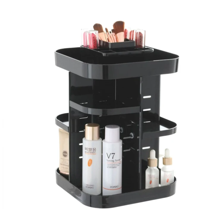 
Factory Price Folding Cosmetic Organizer High Quality Makeup Box 360 Rotating Cosmetic Case 