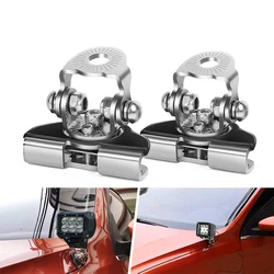 2Pcs Universal Work Light Tube Clamp Mounting Bracket Fog Light Mounting Bull Bar Bumper Lamp Holder for Off-road Vehicles Car