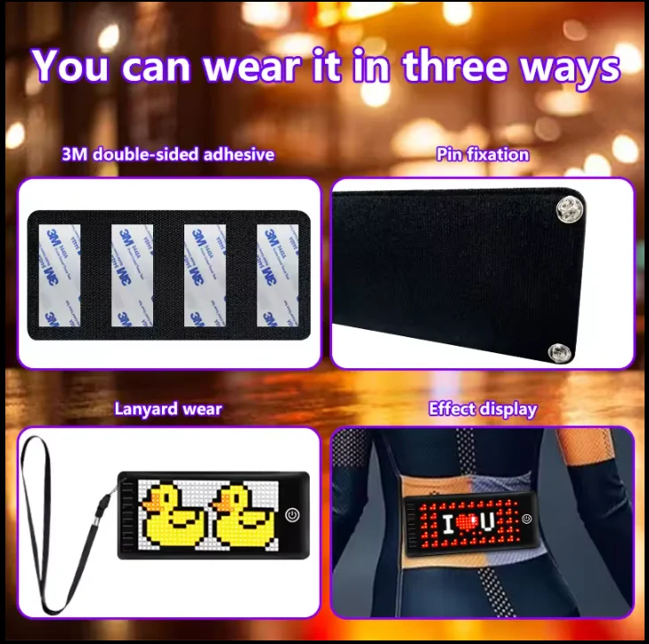 Rechargeable Flexible Programmable Hanging LED Display Light Up Moving Messages LED panels for car windows or store