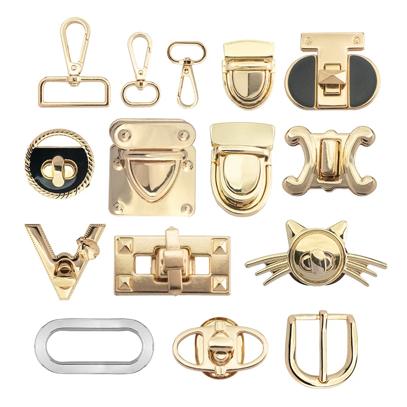 custom zinc alloy turn twist lock metal accessories decoration metal bag lock for handbag