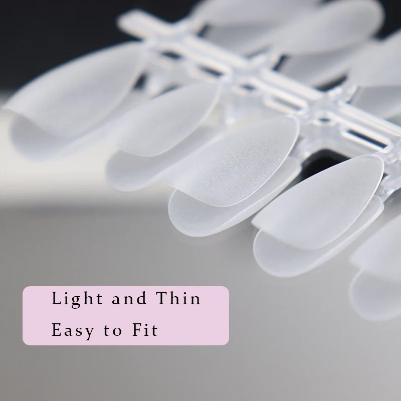 VV MEI JIA ER 240 Pieces Frosting Traceless Artificial Fingernails Coffin Square Stiletto Round Nails Salon