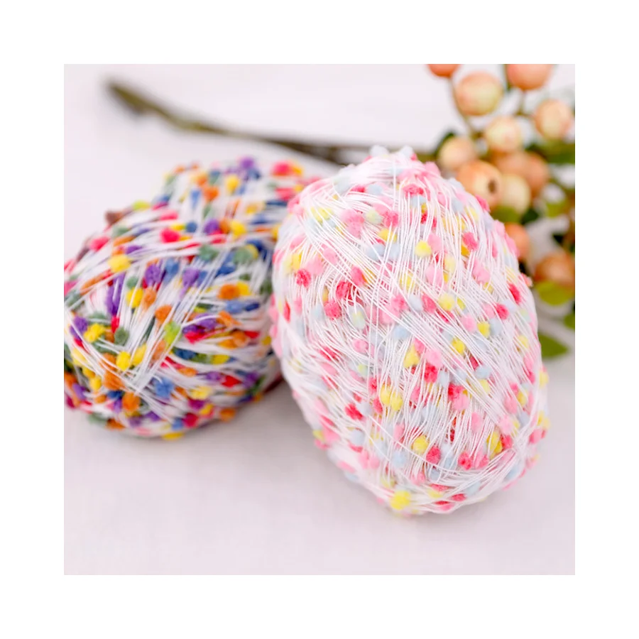 2024 China Hot Sale High Quality Fancy Yarn Yarn Crafts 1 Strand Ping Pong Bean Rope Yarn