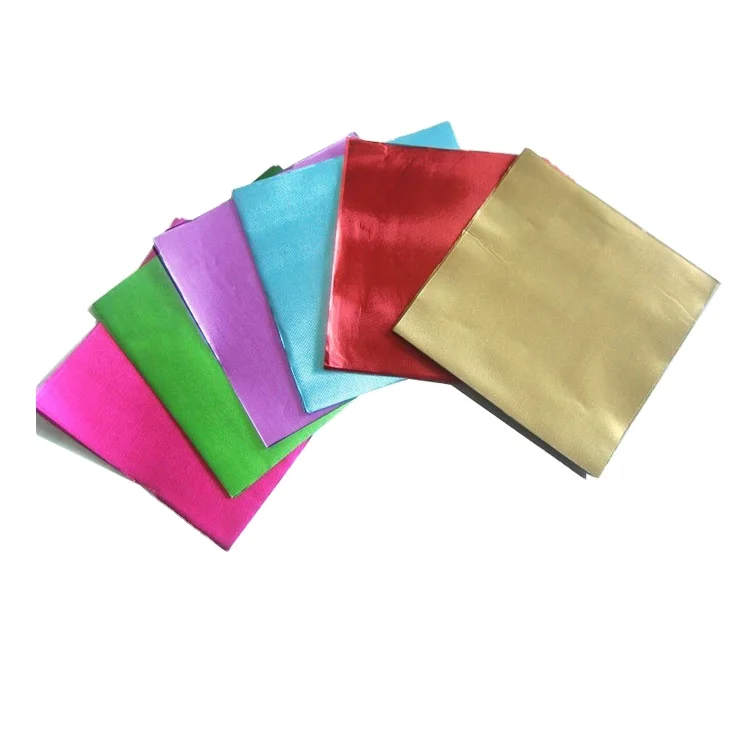 factory 8011 Soft food grade Colored aluminum foil paper in roll chocolate wrapping paper supplier
