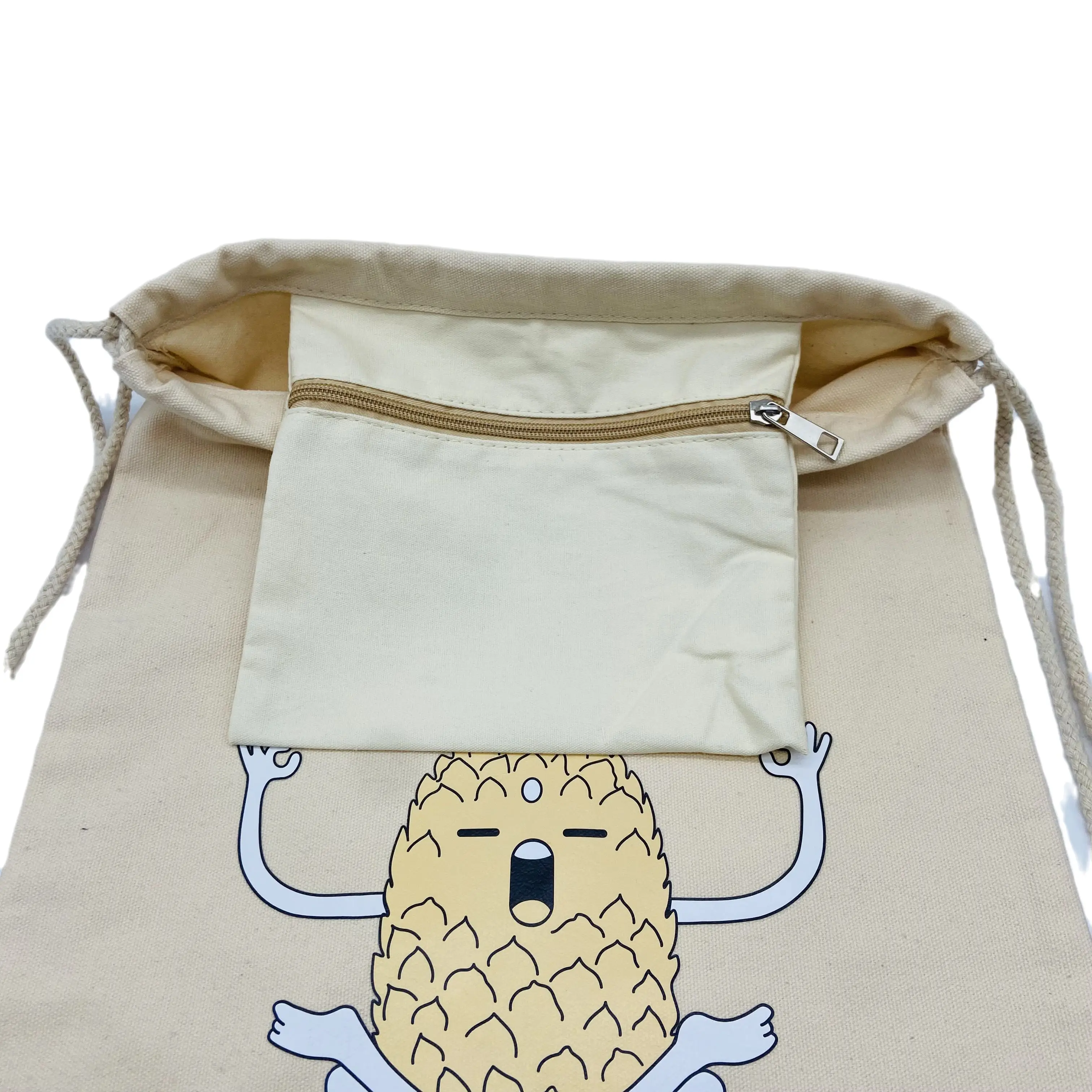 Colorful Cotton Printed Canvas Cotton Drawstring Backpack Cotton Drawstring Bag