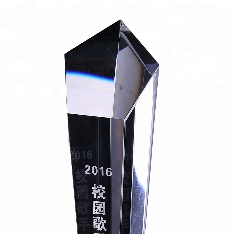 New design crystal glass material business award K9 crystal trophy plaque OEM Personalized crystal plaque trophy