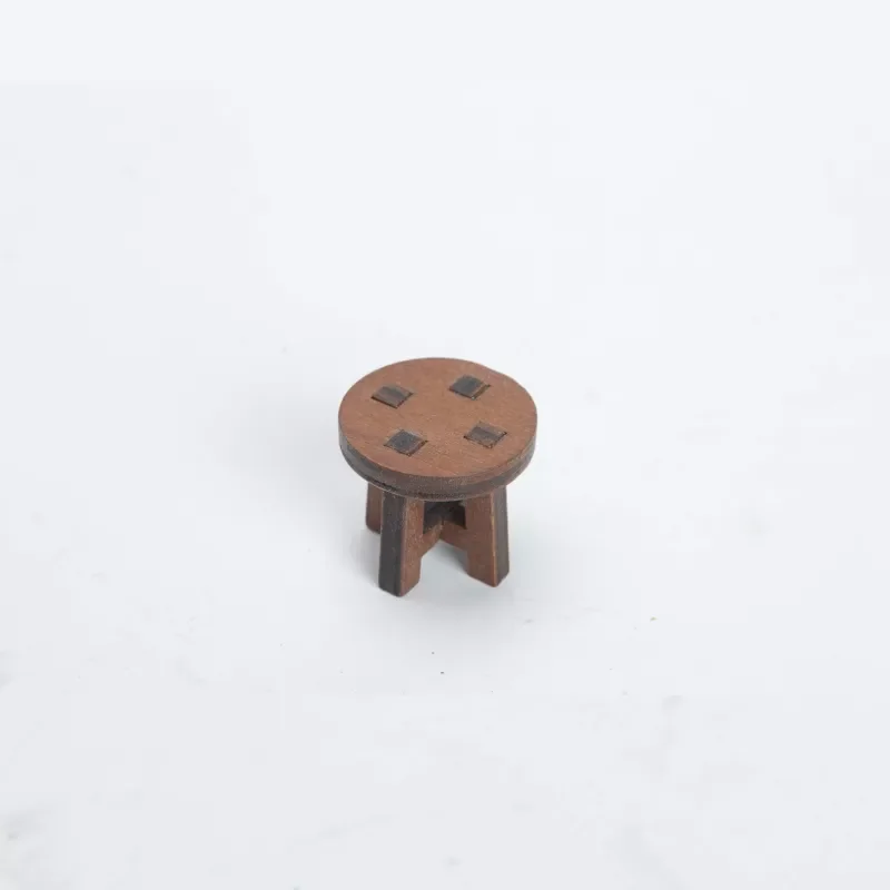 Doll house miniature accessories mini wooden chair table top ornament mini wooden chair desk decor wooden stool