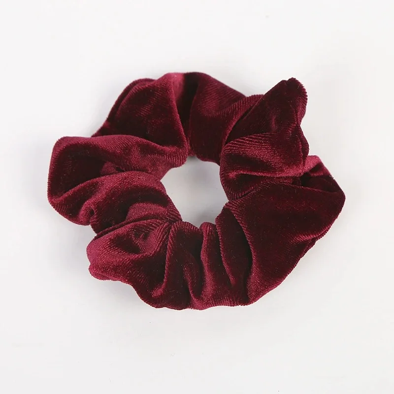 2023 New Bright Velvet Elastic Hair Scrunchies For Girls Large Velvet Scrunchies Top Selling Hair Accessories Wholesale