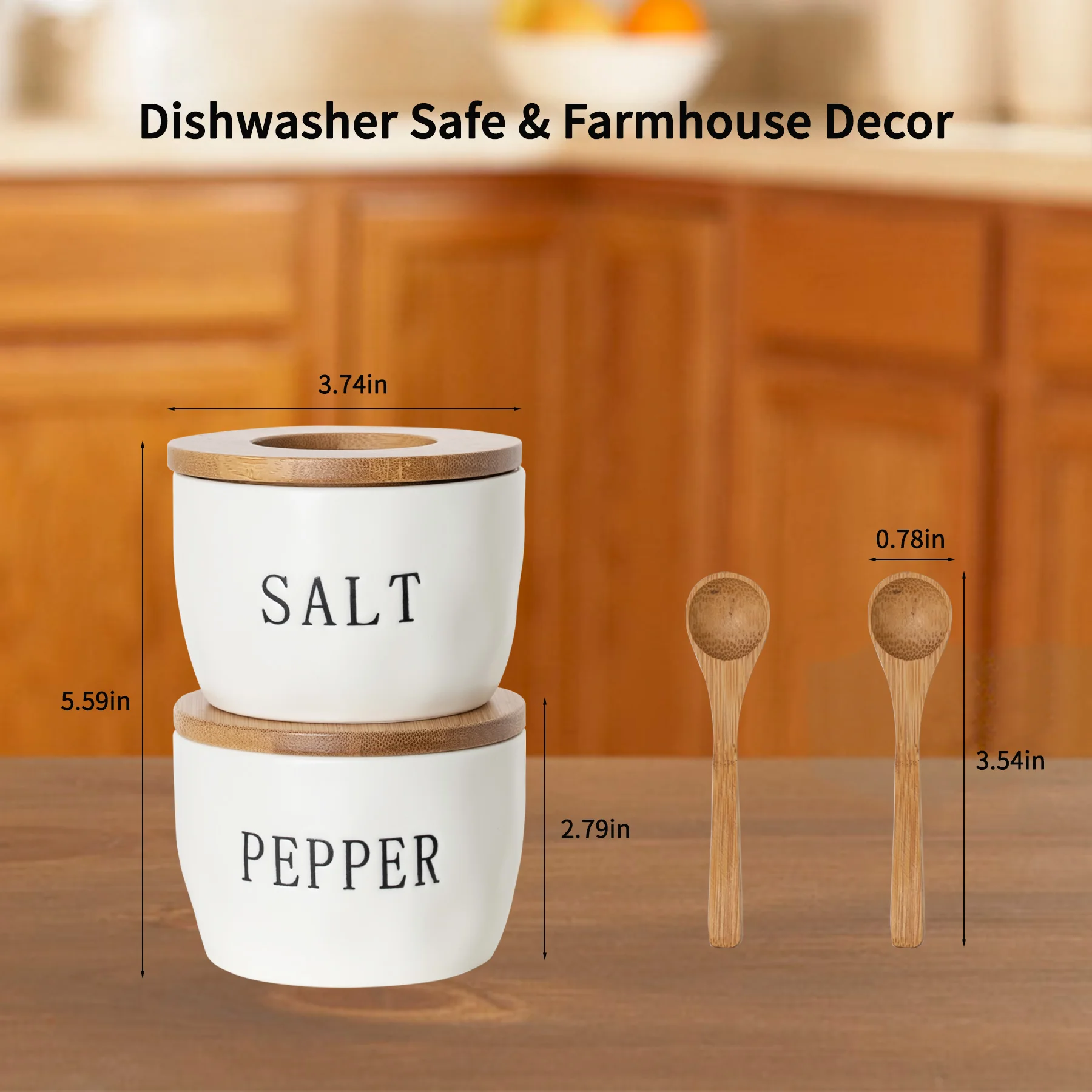 Wholesale custom kitchen seasoning box pepper salt bowl airtight ceramic jar spices containers with lid spoon