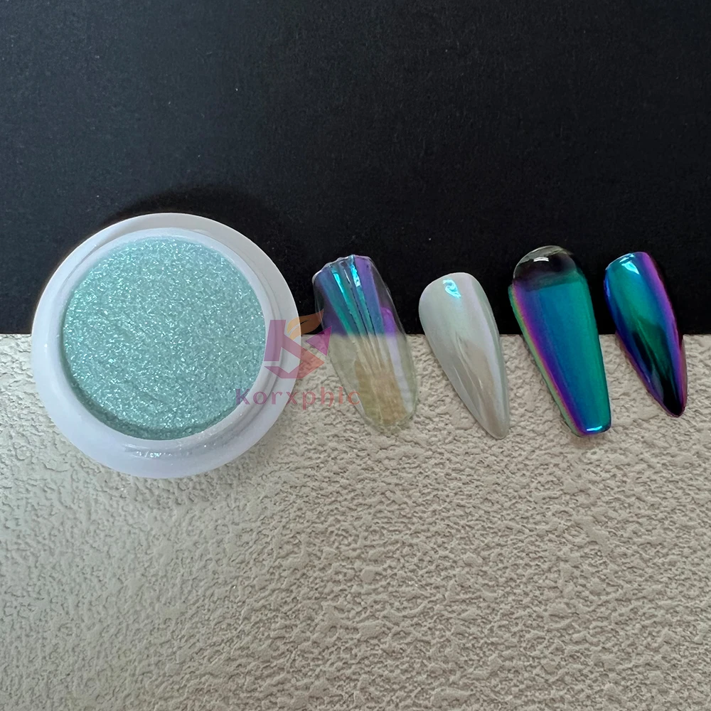 Aurora Magic Colorful Ice Skin Pearl Mirror Powder Ice Nails Art Powder Gel Acrylic watercolor resin