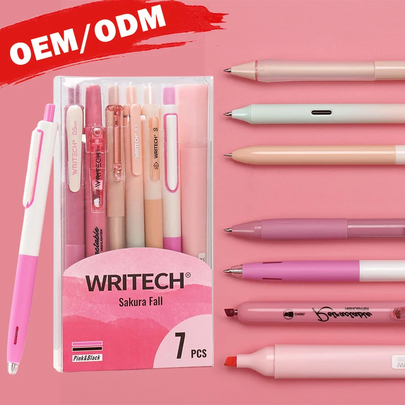 4 Color Highlighter 0.5 cm Retractable Quick Drying Ballpoint Pen That Can Eliminate Stains
