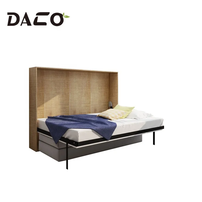 Factory Price Studio Horizontal Tilting Cabinet Particle Board Plywood Material Wall Mounted Folding Bed With Sofa