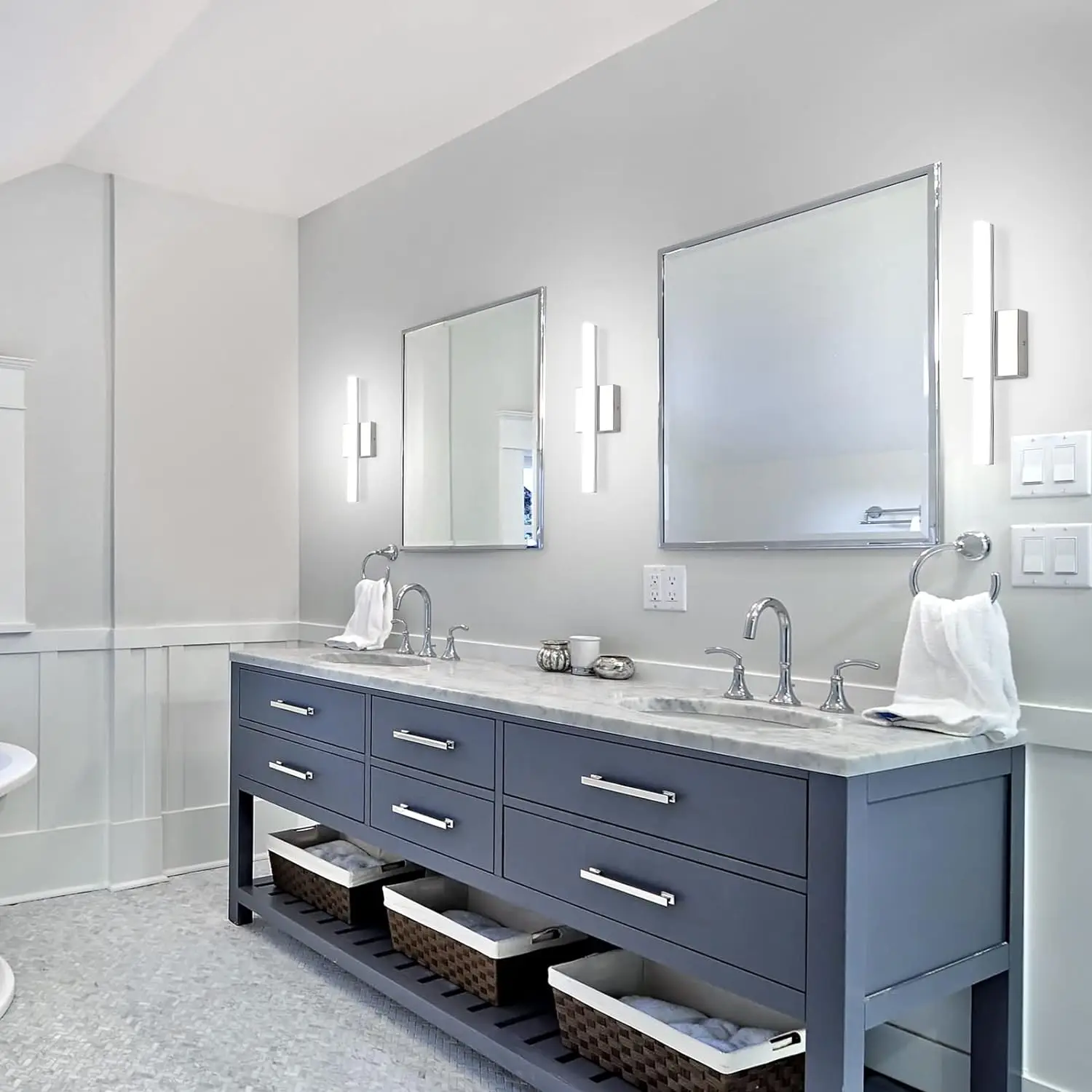 ETL Modern Bathroom Vanity Light Fixtures 24 Inch Dimmable LED Vanity Light Bar Over Mirror Wall Sconces for Indoor Lighting