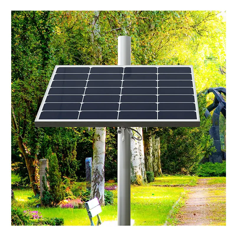 Manufacturer  12V 60W 80W 100W DC 12V Pole Mounting System 60W 80W 100W Solar Panel Kit With Lithium Battery
