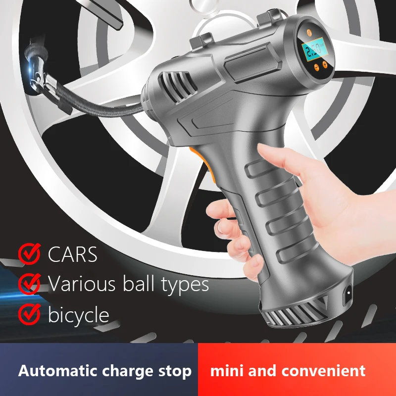 Tire Inflator Portable Air Compressor 150PSI Handheld Air Pump for Car with 12V Car Power Adapter Digital Display
