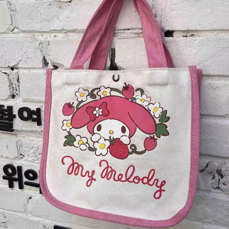 Sanrioed 3D Printed Melody Cinnamoroll Cartoon Lunch Bag Primary Secondary School Students Insulation Lunch Box Handbag