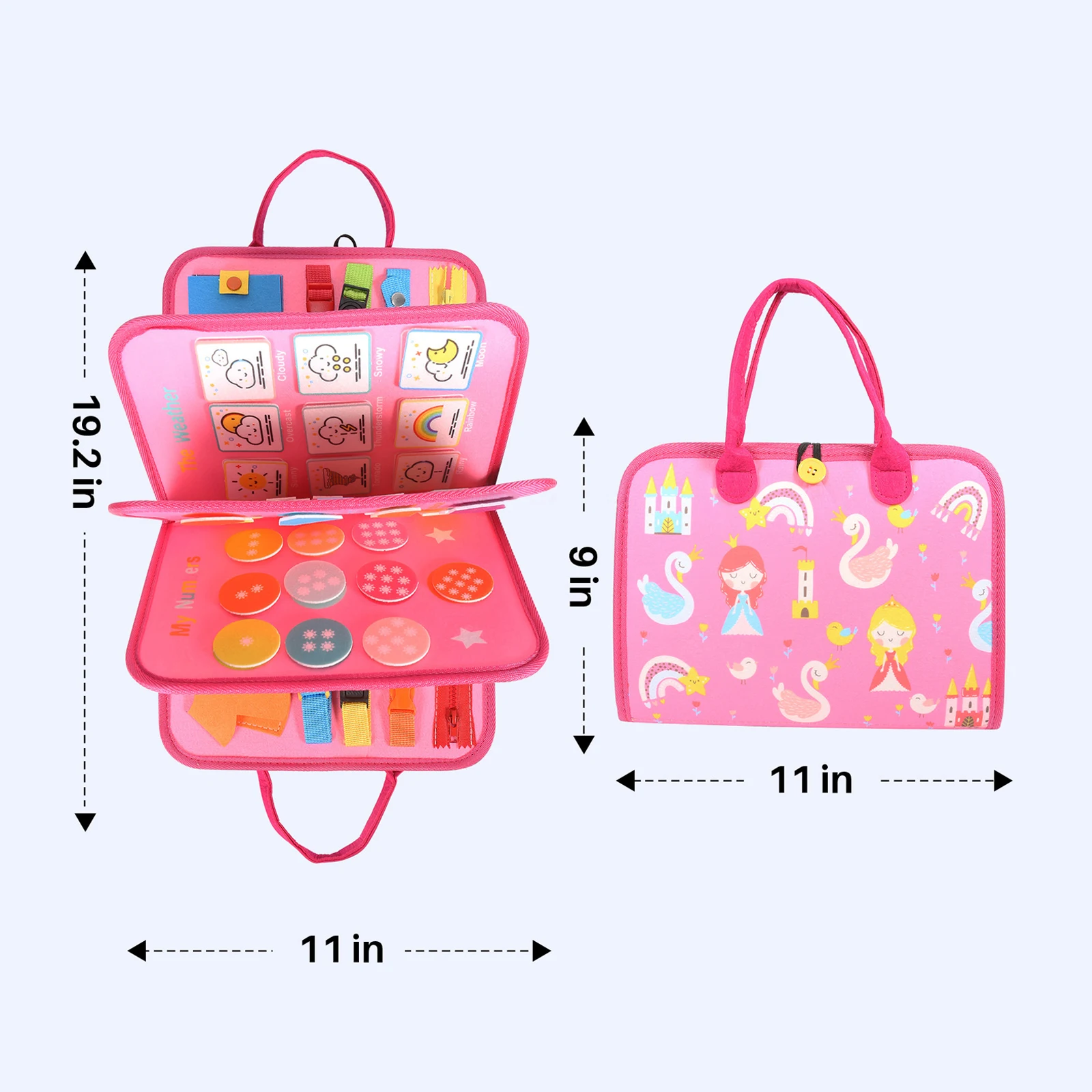 Hot sales new bag design kids educational toys felt sensory busy board large book toddler kids