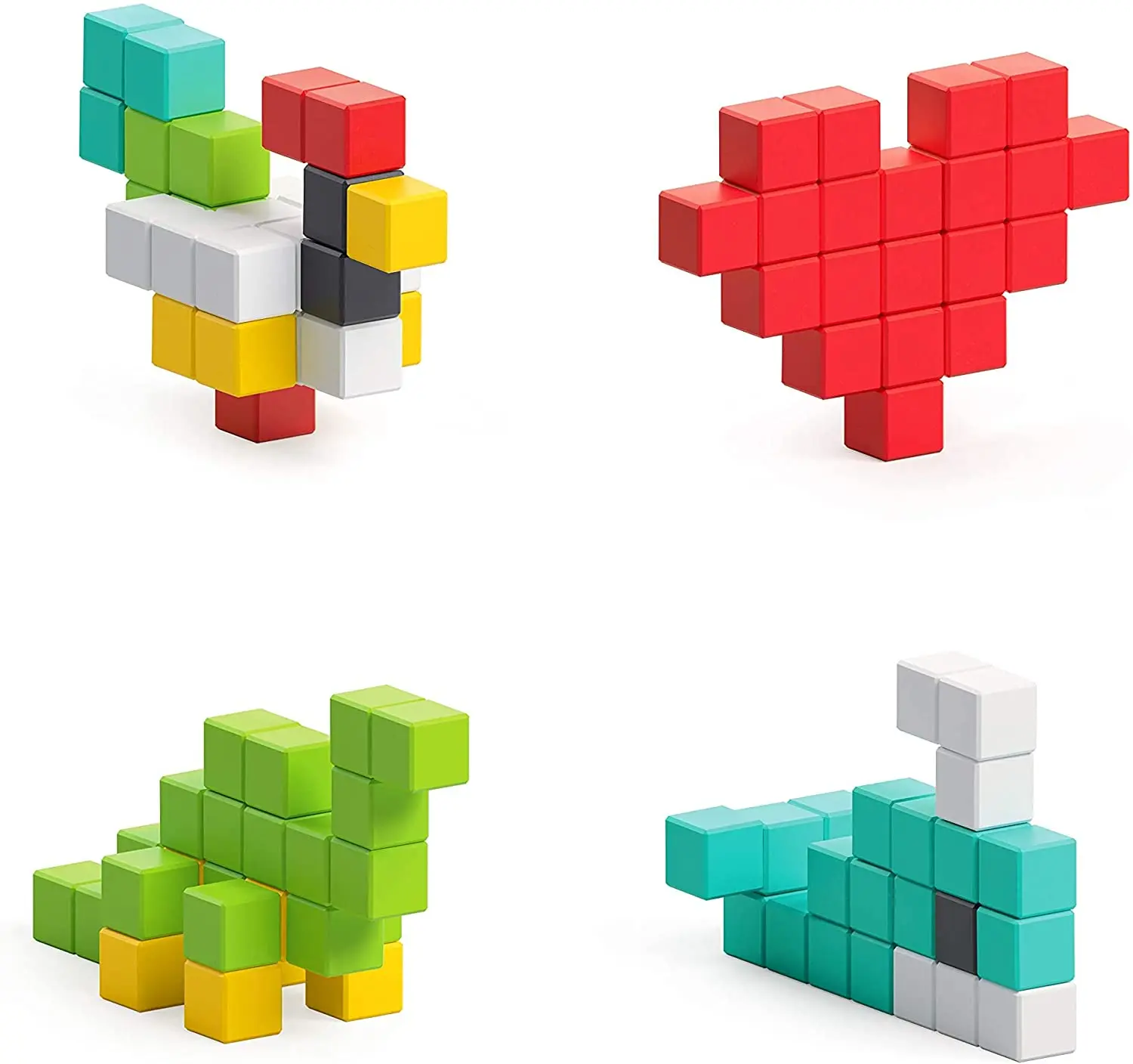 200 pcs hot selling diy novelty puzzle toy interlocking children educational cube plastic interlocking toy for kids magic cubes