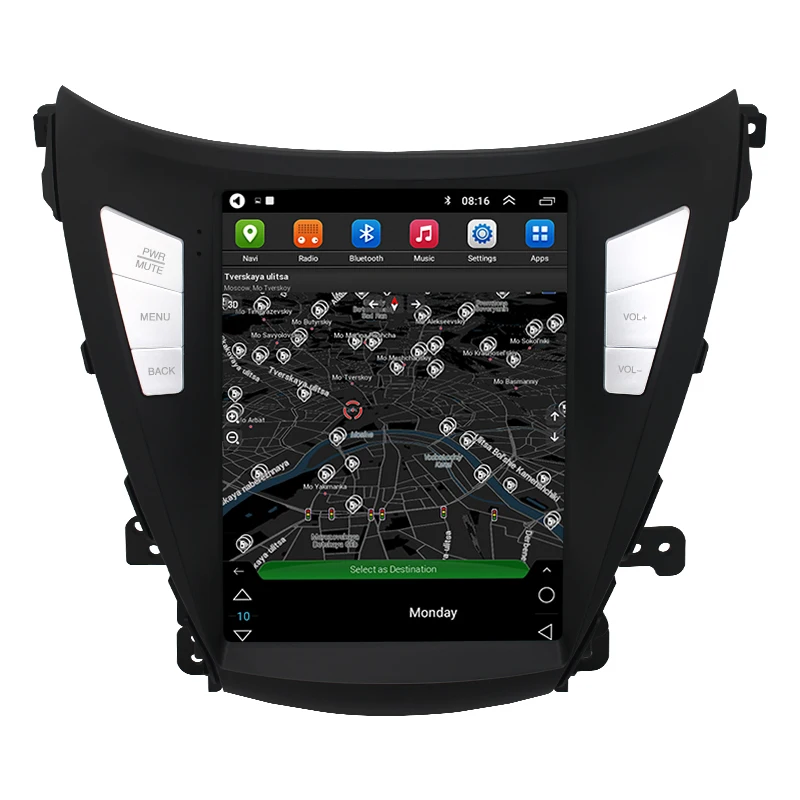 9.7 inch carplay vertical touch Screen Android Car DVD GPS Player Car Stereo For Hyundai Elantra 2014-2016 Radio video