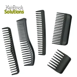 Wholesale Cheap Low MOQ Big Small Custom PP Salon Styling Personalize Scalp Hair Comb Plastic Black Wide Tooth Comb With Logo