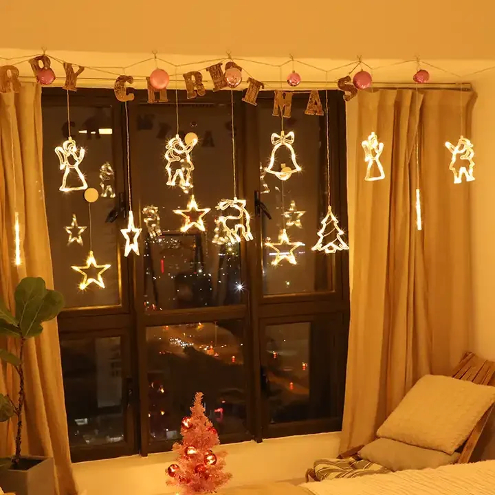 High Quality Led Deer Bell luces de navidad Christmas Garland  Fairy Lights Outdoor Home Wedding Party New Year Decoration