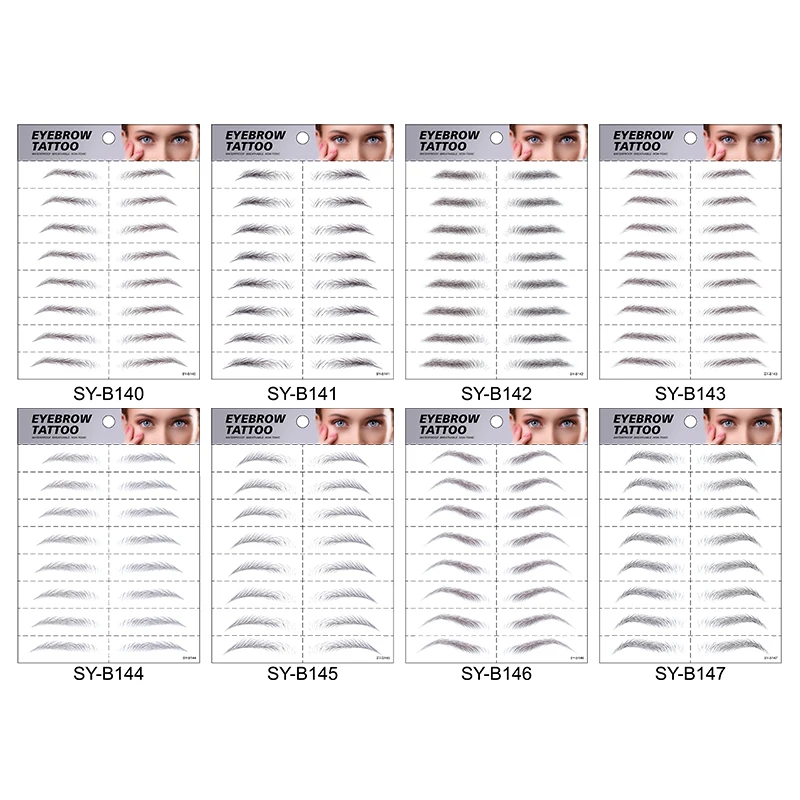 Supernatural 3D semi-permanent eyebrow sticker tattoos Women Popular Water Transfer Temporary Sticker Tattoo Eyebrows